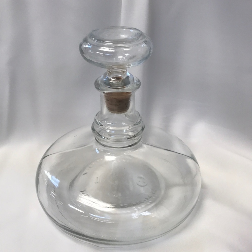 Vintage 1937 Clear Glass Captain's Liquor Decanter